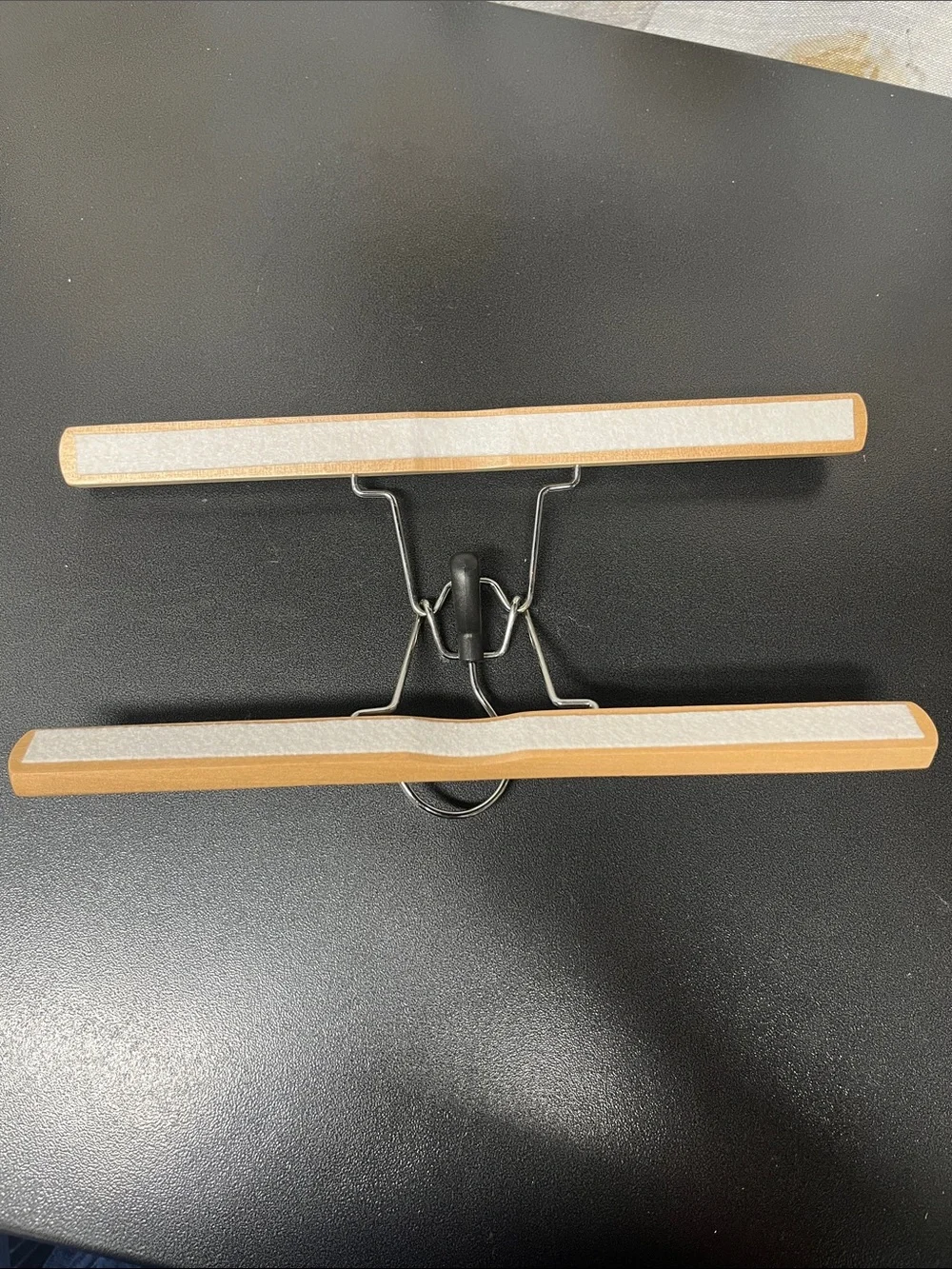 5 LEDREM Wooden Pants Hangers with Adjustable Anti-Slip Clips